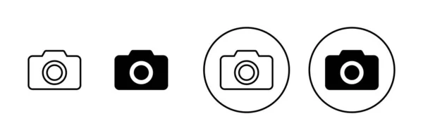 相机图标设置 照相相机的标志和符号 摄影图标 — 图库矢量图片