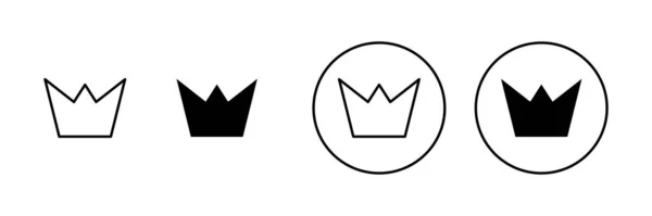 王冠のアイコンセット 王冠のサインとシンボル — ストックベクタ