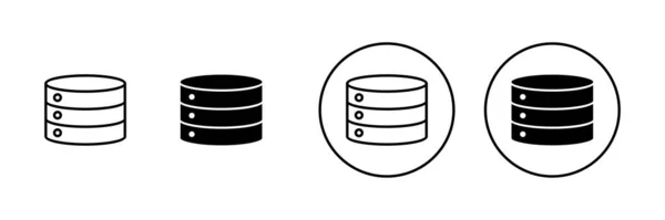 Ikony Databáze Nastaveny Značka Symbol Databáze — Stockový vektor
