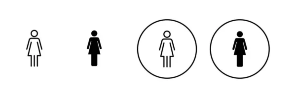 Conjunto Iconos Femeninos Mujer Signo Símbolo — Vector de stock