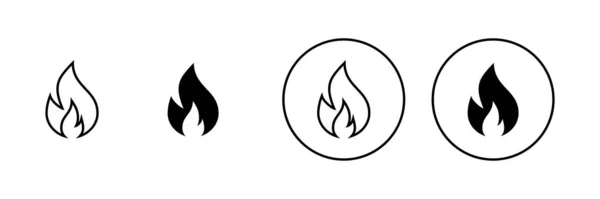 Εικονίδια Φωτιάς Έτοιμα Σύμβολο Και Σύμβολο Πυρκαγιάς — Διανυσματικό Αρχείο