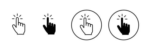 Σετ Εικονιδίων Δρομέα Χεριών Σύμβολο Δρομέα Και Σύμβολο Κλίκ Εικονιδίου — Διανυσματικό Αρχείο