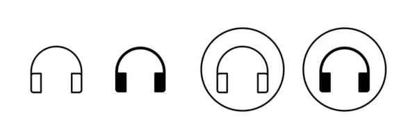 Набір Піктограм Навушників Знак Символ Гарнітури — стоковий вектор