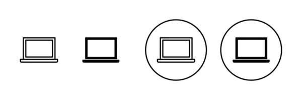 Ensemble Icônes Pour Ordinateur Portable Signe Symbole Ordinateur — Image vectorielle