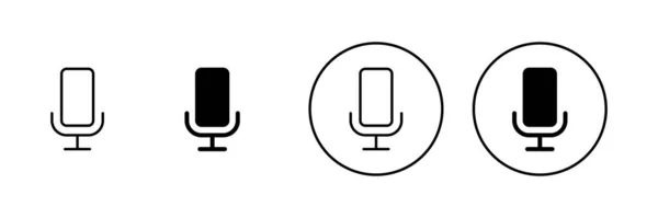 Набір Піктограм Мікрофона Знак Символ Караоке — стоковий вектор