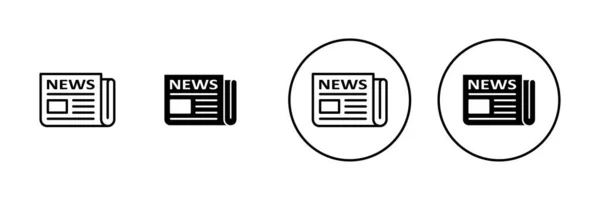 Εικονίδια Εφημερίδας Έτοιμα Ειδησεογραφικό Σήμα Και Σύμβολο — Διανυσματικό Αρχείο