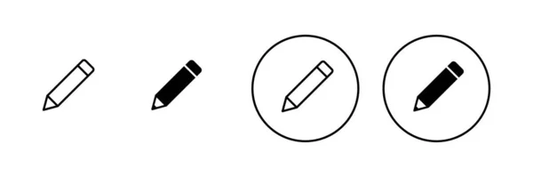 铅笔图标设置 笔迹和符号 编辑图标向量 — 图库矢量图片