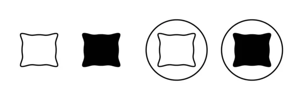 Набір Піктограм Подушок Знак Подушки Символ Зручна Пухнаста Подушка — стоковий вектор