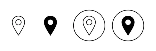 Pin Icons Gesetzt Ortsschild Und Symbol Zielsymbol Kartenstift — Stockvektor