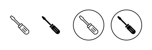 Icônes Tournevis Signe Symbole Set Tools — Image vectorielle