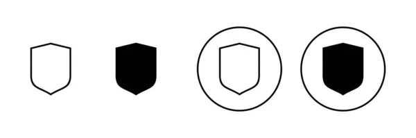 Icone Dello Scudo Impostate Icona Protezione Segno Simbolo Sicurezza — Vettoriale Stock