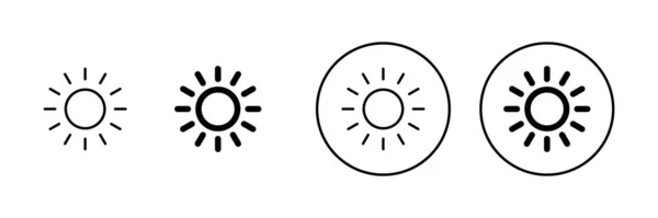 Sun Icons Set Brightness Sign Symbol — Stock Vector