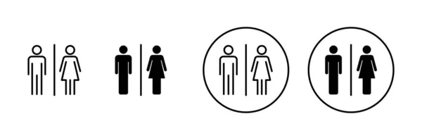 トイレのアイコンセット 女の子と男の子のトイレの看板やシンボル バスルームのサイン Lavatory — ストックベクタ