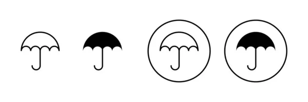 Набор Значков Зонтиков Знак Зонтика Символ — стоковый вектор