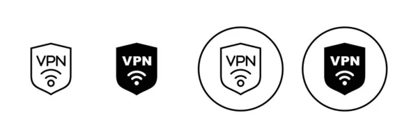 Набор Значков Vpn Знак Символ Частной Сети Иконка Виртуальной Частной — стоковый вектор