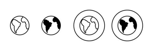 Världskartan Klar Världskarta Tecken Och Symbol Globe Ikon — Stock vektor