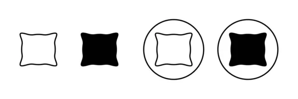 Pillow Icons Set Pillow Sign Symbol Comfortable Fluffy Pillow — Stock Vector