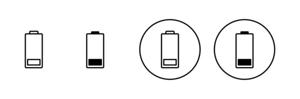 バッテリーアイコンセット バッテリー充電サイン バッテリー充電レベル — ストックベクタ