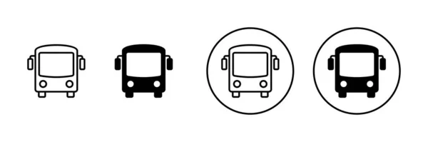 Icônes Bus Réglées Signe Symbole Bus — Image vectorielle