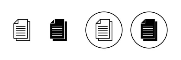 Ikony Dokumentów Ustawione Znak Symbol Papieru Ikona Pliku — Wektor stockowy