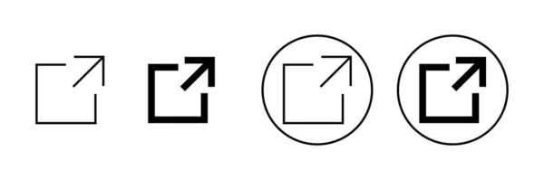 Set Icone Collegamento Esterno Segno Collegamento Simbolo Simbolo Collegamento Ipertestuale — Vettoriale Stock