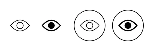 Icônes Réglées Signe Symbole Oculaire Icône Look Vision — Image vectorielle
