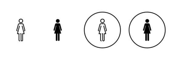 女性偶像设置 妇女标志和符号 — 图库矢量图片