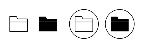 Набір Піктограм Теки Знак Символ Теки — стоковий вектор