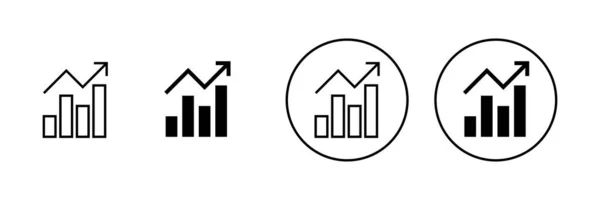 Conjunto Iconos Gráficos Crecimiento Signo Símbolo Carta Icono Diagrama — Vector de stock