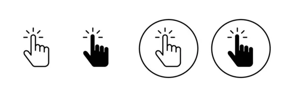 Σετ Εικονιδίων Δρομέα Χεριών Σύμβολο Δρομέα Και Σύμβολο Κλίκ Εικονιδίου — Διανυσματικό Αρχείο