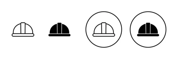 Набор Значков Шлема Знак Символ Мотоциклетного Шлема Значок Строительного Шлема — стоковый вектор