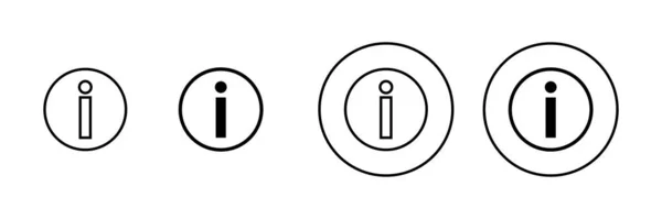 Info Panneau Icônes Réglées Propos Nous Signe Symbole Icône Faq — Image vectorielle