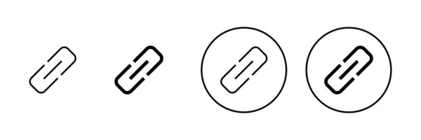 Link Icone Impostate Segno Simbolo Della Catena Hyperlink — Vettoriale Stock