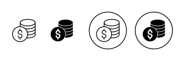 Money Icons Set Money Sign Symbol — Stock Vector