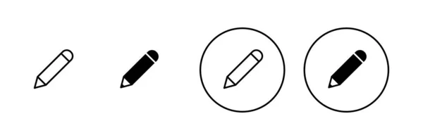 Ikony Tužky Nastaveny Znak Symbol Pera Upravit Vektor Ikon — Stockový vektor
