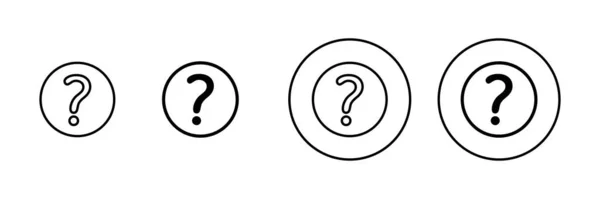 Icone Delle Domande Impostate Segno Simbolo Del Punto Interrogativo — Vettoriale Stock