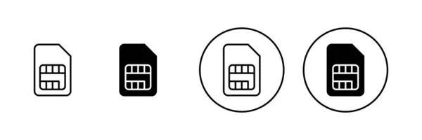 Σετ Εικονιδίων Κάρτας Sim Σύμβολο Και Σύμβολο Διπλής Κάρτας Sim — Διανυσματικό Αρχείο