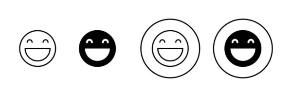 Glimlach Pictogrammen Ingesteld Glimlach Emoticon Icoon Feedbackteken Symbool — Stockvector