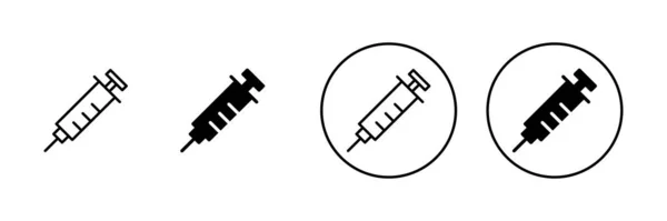 Ikony Stříkačky Nastaveny Ikona Injekční Značky Symbol Vaccine — Stockový vektor