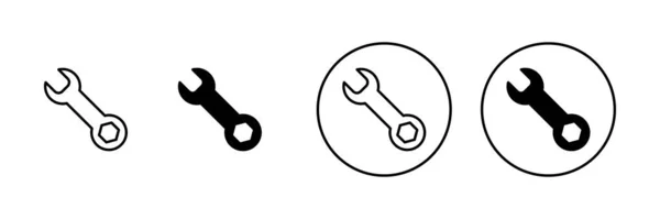 Schraubenschlüssel Symbole Gesetzt Reparatur Symbol Werkzeuge Zeichen Und Symbol — Stockvektor