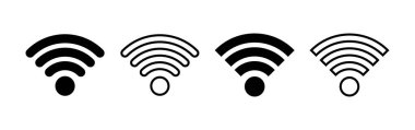 Web ve mobil uygulama için Wifi simgesi vektörü. İşaret işareti ve sembol. Kablosuz simge