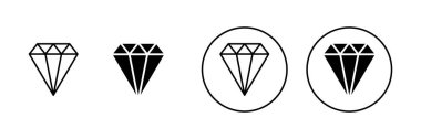 Elmas simgeleri ayarlandı. Elmas taşları işareti ve sembolü