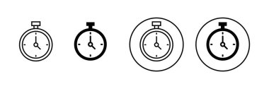 Kronometre simgeleri ayarlandı. Zamanlayıcı işareti ve sembol. Geri sayım simgesi. Zaman Dönemi