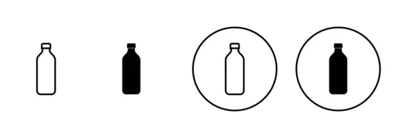 Набор Значков Бутылок Знак Бутылки Символ — стоковый вектор