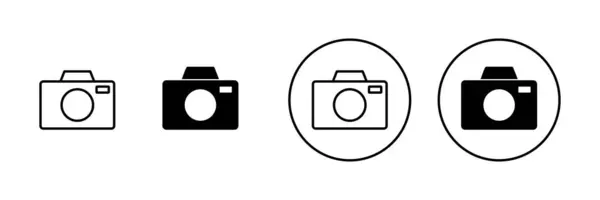 相机图标设置 照相相机的标志和符号 摄影图标 — 图库矢量图片