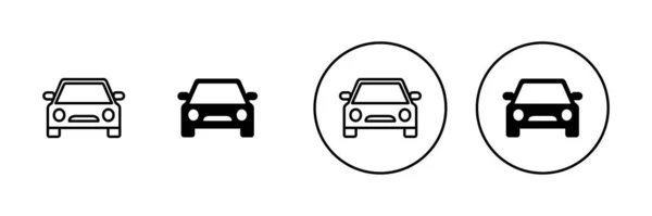 Ícones Carro Configurados Sinal Carro Símbolo Pequeno Sedan — Vetor de Stock