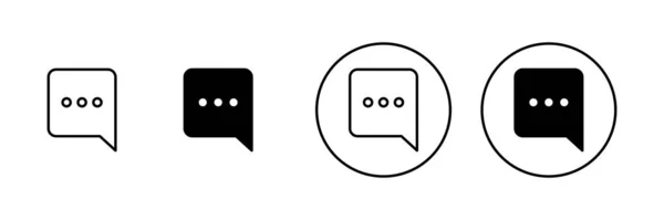Icônes Chat Définies Bulle Parole Signe Symbole Icône Commentaire Message — Image vectorielle