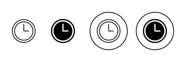 Набор Часов Знак Времени Символ Иконка — стоковый вектор