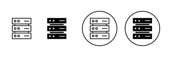 Ensemble Icônes Base Données Signe Symbole Base Données — Image vectorielle