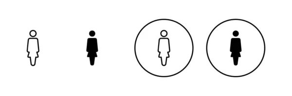 Kvinnliga Ikoner Inställda Kvinna Tecken Och Symbol — Stock vektor